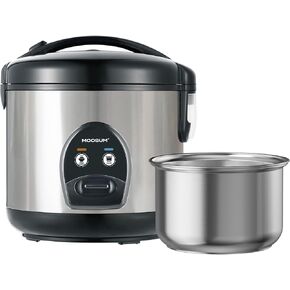 جهاز طبخ الأرز الكهربائي بلمسة واحدة لأرز السوشي الياباني الآسيوي، 5 أكواب غير مطبوخة، طباخ سريع ومريح مع جهاز بخار، غطاء داخلي قابل للإزالة وسخان تلقائي، من الفولاذ المقاوم للصدأ in Kuwait