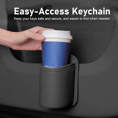 Shakas 2 PCS Car Door Large Cup Holder, Multifunctional Storage Bag Trash Can for Beverage Water Cup Mobile Phone, Waterproof Cleanable Leather Insert Organizer for Seat Back, for Cars Trucks (Black) in Saudi Arabia