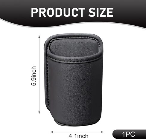 Shakas 2 PCS Car Door Large Cup Holder, Multifunctional Storage Bag Trash Can for Beverage Water Cup Mobile Phone, Waterproof Cleanable Leather Insert Organizer for Seat Back, for Cars Trucks (Black) in Saudi Arabia
