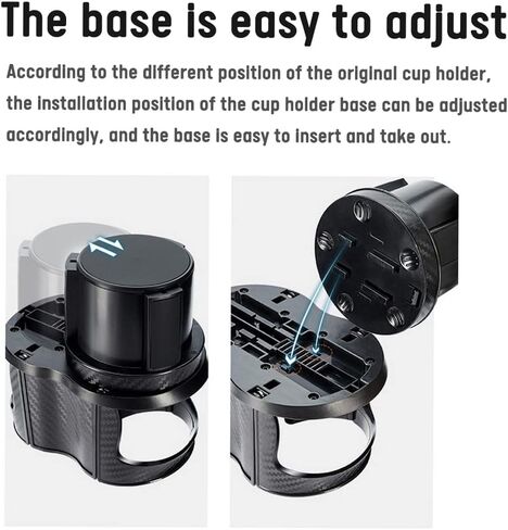 All Purpose 2 in 1 Car Cup Holder Expander Adapter, Multifunctional Organizer with 360 Rotating Adjustable, for Boat/Caravan in Saudi Arabia