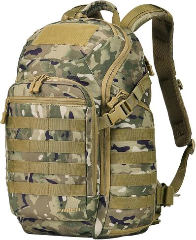 32L Tactical Backpack, Suspended 17 Inch Laptop Compartment, Black | Drop Protection, 1050D Water Resistant, Flight Approved, Heavy Duty, MOLLE, Travel, Everyday Carry, Weekend Trip in Saudi Arabia
