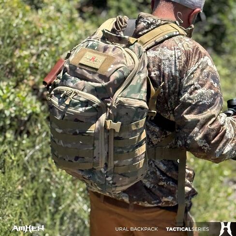 32L Tactical Backpack, Suspended 17 Inch Laptop Compartment, Black | Drop Protection, 1050D Water Resistant, Flight Approved, Heavy Duty, MOLLE, Travel, Everyday Carry, Weekend Trip in Saudi Arabia