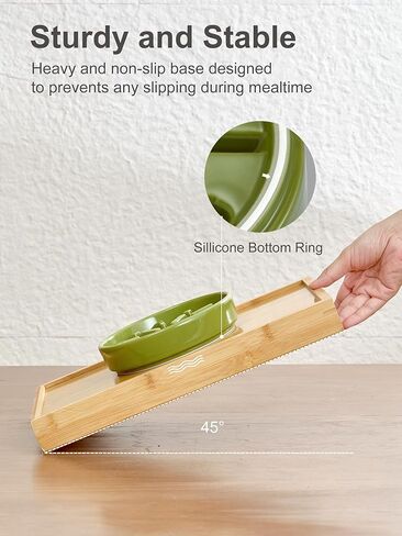 أطباق الكلب المغذية البطيئة، حامل مرتفع، سلالة صغيرة متوسطة الحجم، أكل الكلب البطيء، وعاء تغذية بطيء من السيراميك، وعاء تغذية بطيء للجرو من أجل أكل سريع، وعاء طعام للكلاب (وعاء مرتفع 19-38 أونصة) in Kuwait