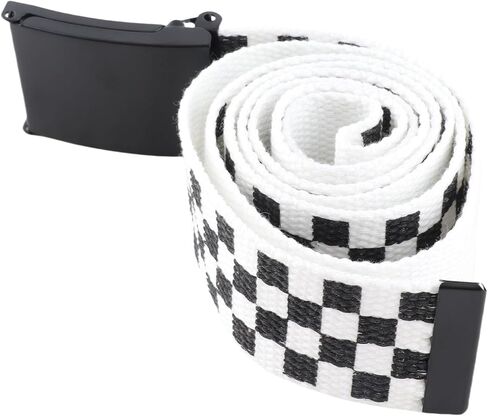 Pssopp Checkerboard Waistband Black White Belt Casual Waistband for Women Men in Saudi Arabia