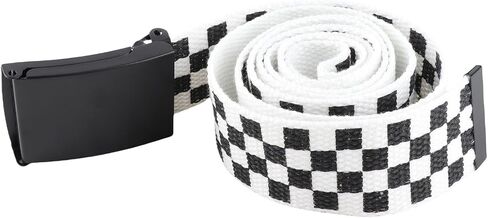 Pssopp Checkerboard Waistband Black White Belt Casual Waistband for Women Men in Saudi Arabia