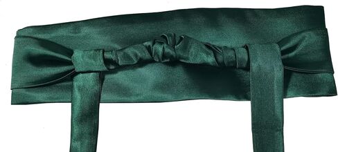 Women's Belt Wide All-Match Strap Imitation Silk Golden Black Tie Lace-up Waist Cover for Dress in Kuwait
