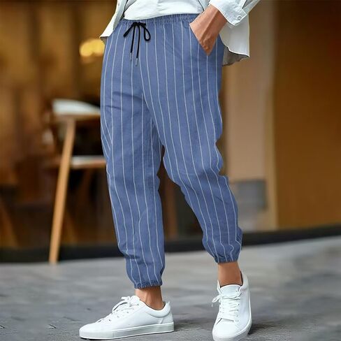 Sweatpants for Men Striped Joggers - Mens Athletic Sweatpant Gym Workout Running Pants with Pockets Stretch Casual 2025 in Saudi Arabia