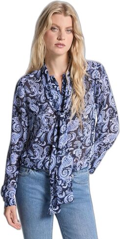 Michael Kors Womens Paisley Bow Blouse in Saudi Arabia