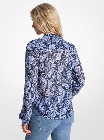 Michael Kors Womens Paisley Bow Blouse in Saudi Arabia