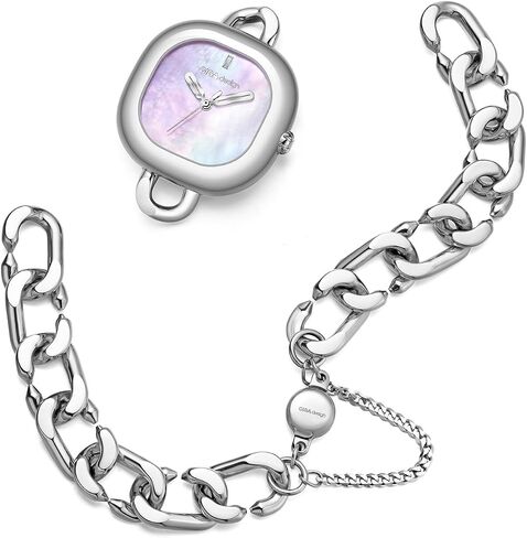 CIGA Design Watches for Women Sparkle Collection Quartz Watch, Gem-Set Bezel, Elegant Mother-of-Pearl Dial, Refined Leather Strap with Buckle for Women Watch in Saudi Arabia