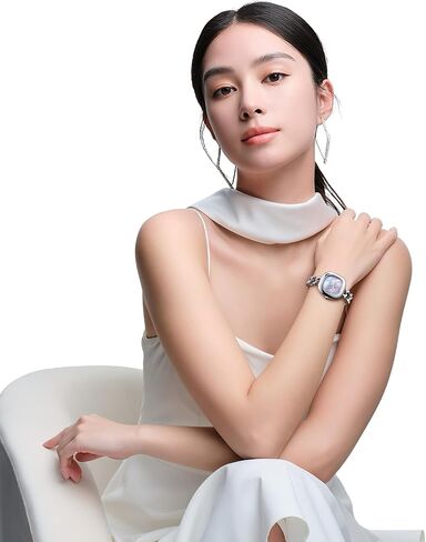 CIGA Design Watches for Women Sparkle Collection Quartz Watch, Gem-Set Bezel, Elegant Mother-of-Pearl Dial, Refined Leather Strap with Buckle for Women Watch in Saudi Arabia