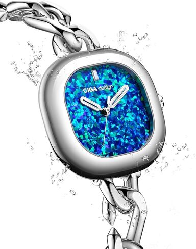 CIGA Design Watches for Women Sparkle Collection Quartz Watch, Gem-Set Bezel, Elegant Mother-of-Pearl Dial, Refined Leather Strap with Buckle for Women Watch in Saudi Arabia