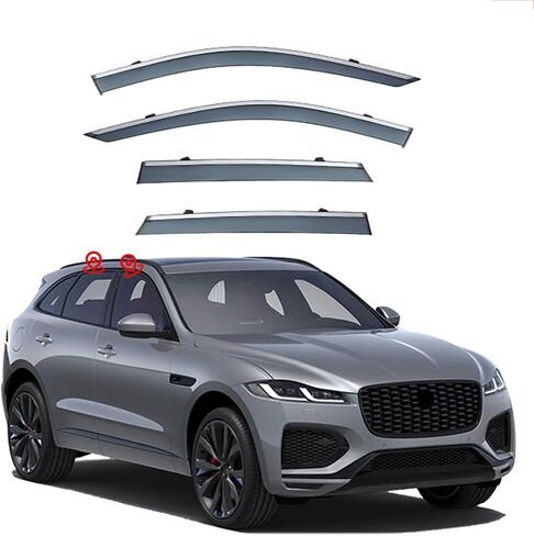 واقيات المطر لسيارة جاكوار F-PACE MK1-X761 2016-2025، واقيات المطر، عاكسات النوافذ الأصلية-4 قطع in Kuwait