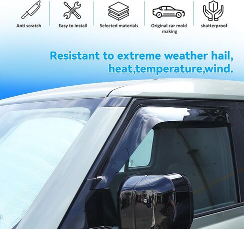 Side Window Deflector Visors Compatible with Land Rover Defender 90 110 130 2020-2024 Car Windows Rain Guards,Weather Shield Deflector Vent Door Visor Trim Cover (for 110 130 Version 4Pcs) in Saudi Arabia