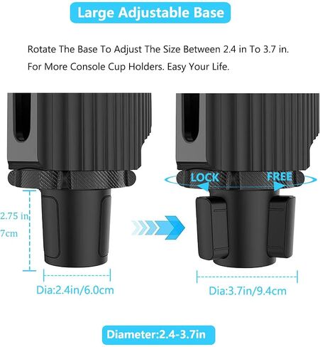 Car Cup Holder Expander Adapter for Large Water Cups,2 Drink Bottles,Cup Coffee Bottles,NATGIC 4-in-1 Cup Holders Expander for Trucks,Sedan, Vehicle Adjustable Cup Holder Expander for Mugs in Saudi Arabia