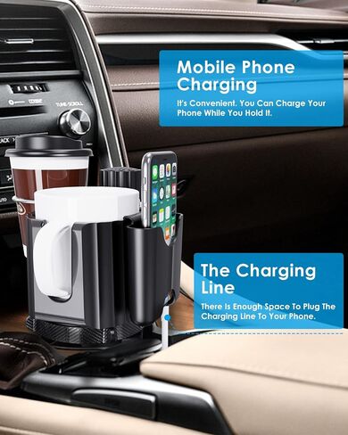 Car Cup Holder Expander Adapter for Large Water Cups,2 Drink Bottles,Cup Coffee Bottles,NATGIC 4-in-1 Cup Holders Expander for Trucks,Sedan, Vehicle Adjustable Cup Holder Expander for Mugs in Saudi Arabia