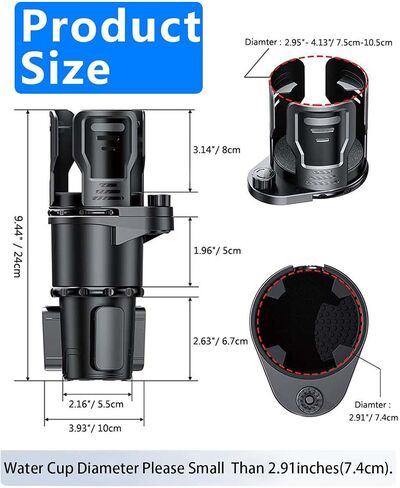 Car Cup Holder Expander Adapter for Large Water Cups,2 Drink Bottles,Cup Coffee Bottles,NATGIC 4-in-1 Cup Holders Expander for Trucks,Sedan, Vehicle Adjustable Cup Holder Expander for Mugs in Saudi Arabia