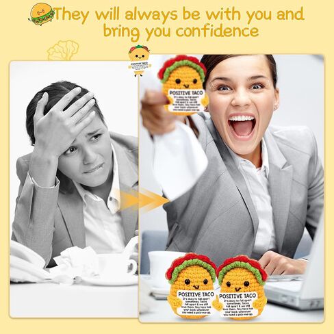 Positive Crochet Animals, Positive Potato Christmas Birthday Gifts for Women Men Office Desk Decor Best Friends, 1PCS Emotional Support Crochet (Taco-1pcs) in Saudi Arabia