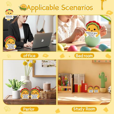 Positive Crochet Animals, Positive Potato Christmas Birthday Gifts for Women Men Office Desk Decor Best Friends, 1PCS Emotional Support Crochet (Taco-1pcs) in Saudi Arabia