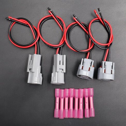 Set of 2 Male & Female Side Marker Light Pigtail Connector Compatible with Toyota Lexus Camry Prius Rav4 Harness Wire Pigtail 2-PIN in Saudi Arabia