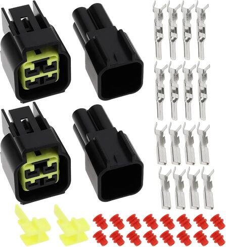 SING F LTD 1Set 4-Pin مقاوم للماء للسيارات ذكر إلى أنثى رأس 2.3 مللي متر FW-C-4M-B FW-C-4F-B متوافق مع FURUKAWA RFW 090 in Saudi Arabia