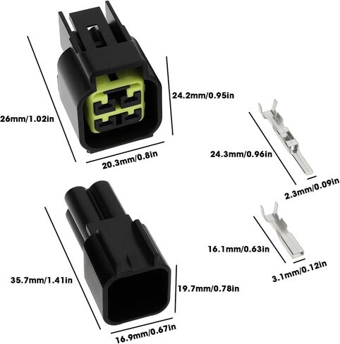 SING F LTD 1Set 4-Pin مقاوم للماء للسيارات ذكر إلى أنثى رأس 2.3 مللي متر FW-C-4M-B FW-C-4F-B متوافق مع FURUKAWA RFW 090 in Saudi Arabia