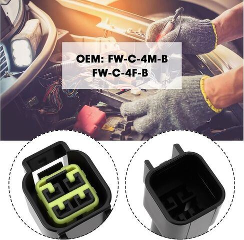 SING F LTD 1Set 4-Pin مقاوم للماء للسيارات ذكر إلى أنثى رأس 2.3 مللي متر FW-C-4M-B FW-C-4F-B متوافق مع FURUKAWA RFW 090 in Saudi Arabia