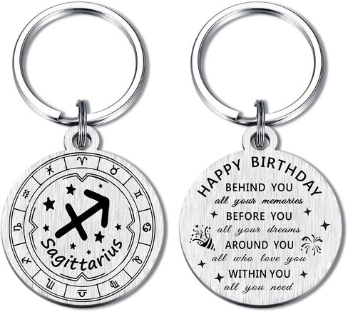 Alotozo Zodiac Keychain - 12 Constellations Birthday Gifts for Men Women - Virgo Libra Scorpio Sagittarius Bday Keyring in Saudi Arabia
