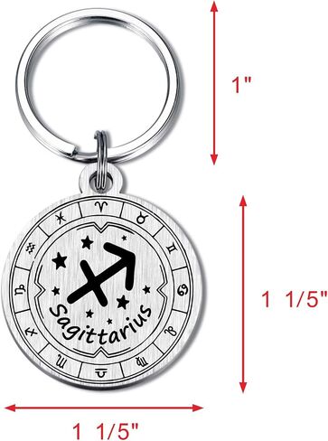 Alotozo Zodiac Keychain - 12 Constellations Birthday Gifts for Men Women - Virgo Libra Scorpio Sagittarius Bday Keyring in Saudi Arabia