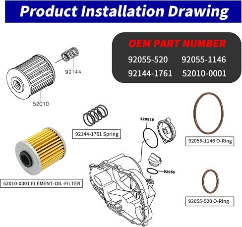 طقم استبدال فلتر الزيت لكاواساكي KX250 2019-2025 / KX250F 2005-2020 / سوزوكي RMZ250 2004-2006، KX RMZ 250 250F 2019-2025 in Saudi Arabia