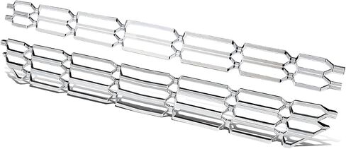 Auto Dynasty Factory Honeycomb Style Snap On Grille Overlay Insert Compatible with Chevy Silverado 1500 LS LT WT 16-19, Upper and Lower, Polished Chrome in Saudi Arabia