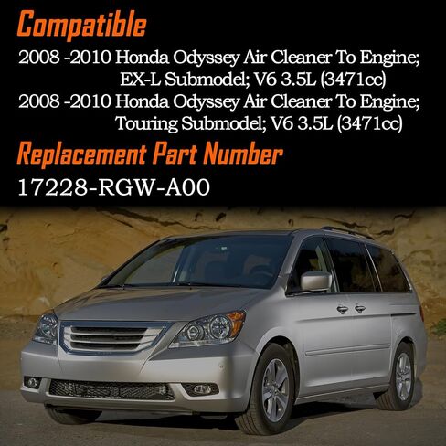 Air Intake Hose Compatible with Honda Odyssey EX-L Touring V6 3.5L 2008 2009 2010 Intake Filter Tube Replace# 17228-RGW-A00 696-139 Air Intake Duct Tube Boot in Saudi Arabia