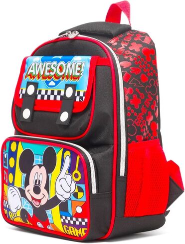 حقيبة ظهر ديزني ميكي ماوس صغيرة للأطفال - حزمة مع حقيبة صغيرة مقاس 12 بوصة للأولاد بالإضافة إلى زجاجة مياه وملصقات | حقيبة ظهر ميكي ماوس للأطفال والصغار. in Saudi Arabia