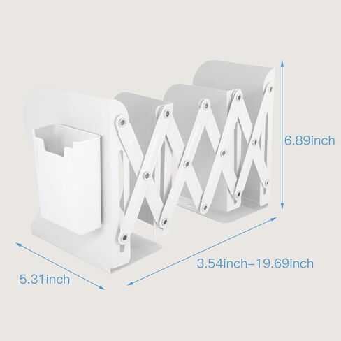 Bookends المعدنية القابلة للتعديل مع حامل القلم المغناطيسي القابل للفصل - مكتبات دائمة قابلة للتوسيع للمكتب والمكتب والزخرفة المنزلية in Kuwait
