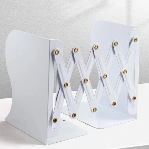 Bookends المعدنية القابلة للتعديل مع حامل القلم المغناطيسي القابل للفصل - مكتبات دائمة قابلة للتوسيع للمكتب والمكتب والزخرفة المنزلية in Kuwait