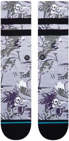 جورب Stance Florence Floral Crew (رمادي منقط، كبير (حذاء رجالي 9-13)) in Saudi Arabia