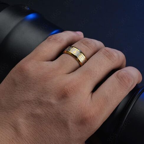 Razered Religious Christian Jesus Cross Ring 8mm Stainless Steel Russian God Save Us Band Rings For Men Women Party Gift Anillo in Saudi Arabia