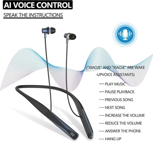 Neck Headphones Wireless Bluetooth，V5.2 with Microphone Neckband Bluetooth Headphones，35 Hours of Playtime in-Ear Neckband Earbuds no Power Button IPX7 Sweat-Resistant deep bass (Y8H) in Saudi Arabia