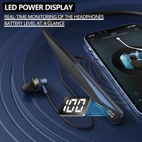 Neck Headphones Wireless Bluetooth，V5.2 with Microphone Neckband Bluetooth Headphones，35 Hours of Playtime in-Ear Neckband Earbuds no Power Button IPX7 Sweat-Resistant deep bass (Y8H) in Saudi Arabia