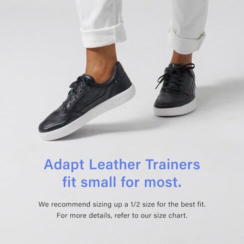 حذاء Adapt Leather Trainer - حذاء رياضي من الجلد المحبب بالكامل مع عدم السقوط، صندوق عريض عند الأصابع وجر مرن للمشي، الملابس الكاجوال، نمط الحياة الحضري in Kuwait