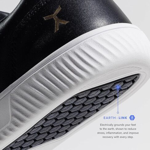 حذاء Adapt Leather Trainer - حذاء رياضي من الجلد المحبب بالكامل مع عدم السقوط، صندوق عريض عند الأصابع وجر مرن للمشي، الملابس الكاجوال، نمط الحياة الحضري in Kuwait