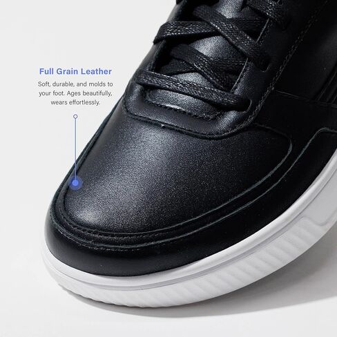 حذاء Adapt Leather Trainer - حذاء رياضي من الجلد المحبب بالكامل مع عدم السقوط، صندوق عريض عند الأصابع وجر مرن للمشي، الملابس الكاجوال، نمط الحياة الحضري in Kuwait