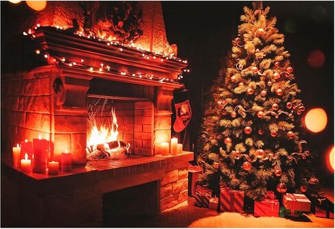 Christmas Tapestry Fireplace Xmas Wall Tree Tapestry Wall Hanging for Party Livingroom Bedroom Dorm Home Decor （L78in*W59in） in Saudi Arabia