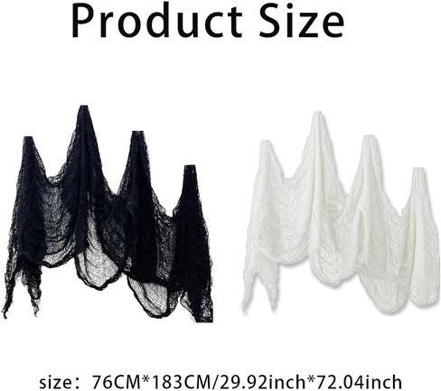 1Pc Halloween Creepy Mesh Cloth Decoration,Gauze Fabric Clothes for Indoor Outdoor Garden House Yard Hanging Decor Party Supplies(White) in Saudi Arabia