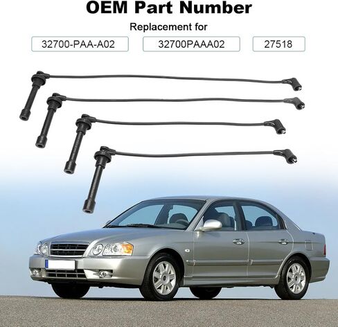 مجموعة أسلاك توصيل الإشعال 7 مم من JDMON مكونة من 4 قطع متوافقة مع Honda Accord وCivic وCivic del Sol وOdyssey وAcura CL وEL وIsuzu Oasis 1992-2002 1.5/1.6/2.2/2.3L L4 لاستبدال 32700-PAA-A02 32700PAAA02 27518 in Saudi Arabia