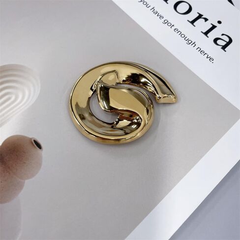 Vintage Spiral Brooch Pin for Women Men Stainless Steel Gold Plated Minimalist Polished Swirl Lapel Pins for Dance Banquet Pins Dress Suit Shirt Clothes Accessories Wedding Party Jewelry in Saudi Arabia
