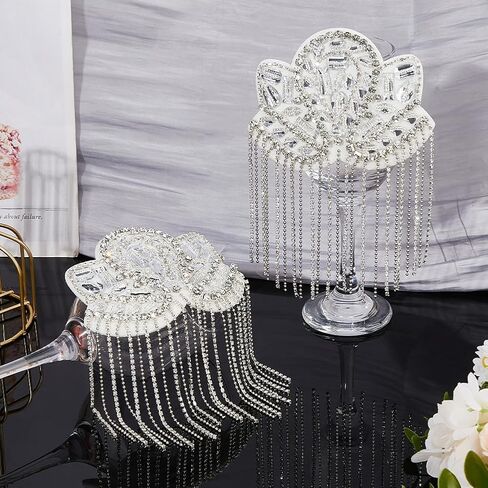 SUPERFINDINGS 2PCS Rhinestone Tassel Shoulder Epaulette Shoulders Retro Rhinestone Shoulder Badges Epaulet Brooch Pin Suit Epauletter Blazer Badges for Men Women Cloth Accessories, 17.4cm/6.9" in Saudi Arabia