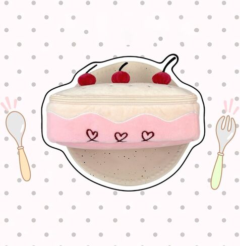 Pink Plush Cherry Cake Pen Bag, Cute Pencil Pouch Stationery Storage Box Kawaii Big Capacity Case Box Pen Holder Lead Pencil Organizer Supplies Pencil Case, Cosmetic Bag (Cherry pencil case) in Saudi Arabia
