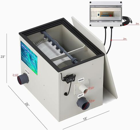 Automatic Drum Filter ,Advanced Pond Filtration Technology, Automatic Backwashing,Fish Pond，Garden Pond，Natural Pool,Canister Filter for Aquariums up to 4000 GPH，316L stainless steel 200 mesh sieve in Saudi Arabia