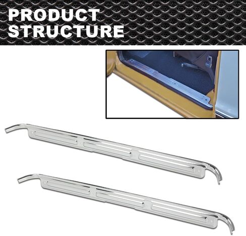 Stainless Door Sill Plates Pair Compatible with Chevy C10 GMC Truck Chrome 1967-1972 in Saudi Arabia